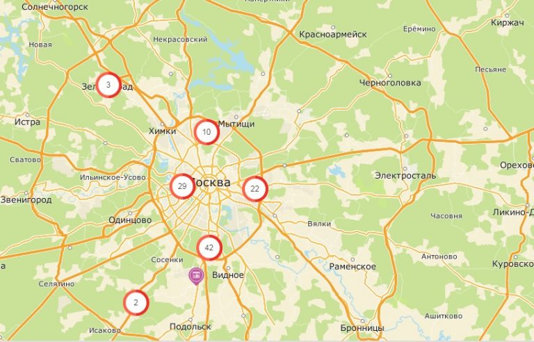 Елочные базары в Москве 2021 на карте