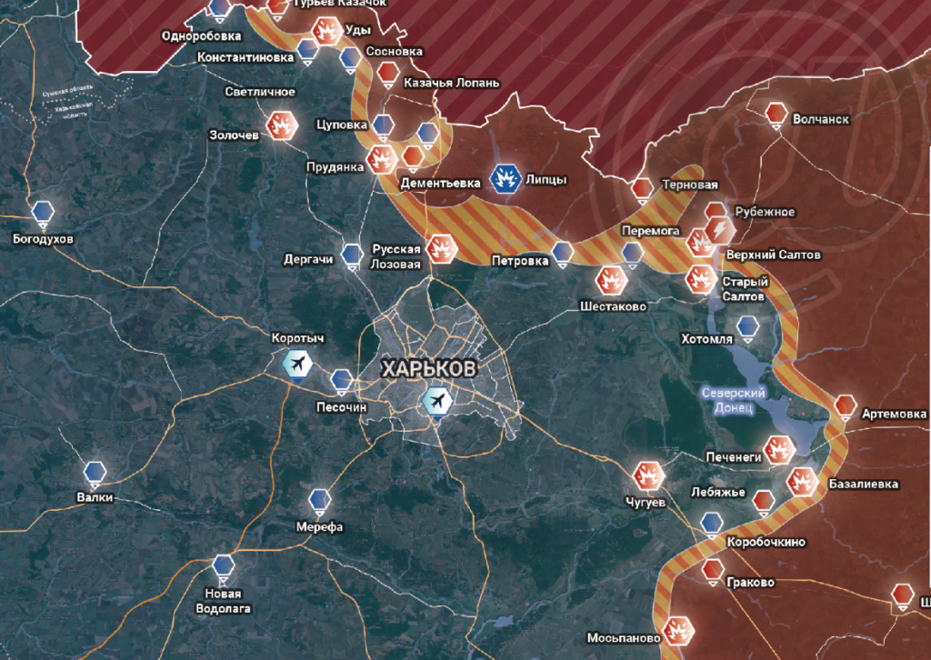 Карта харьковской области с районами боевые действия