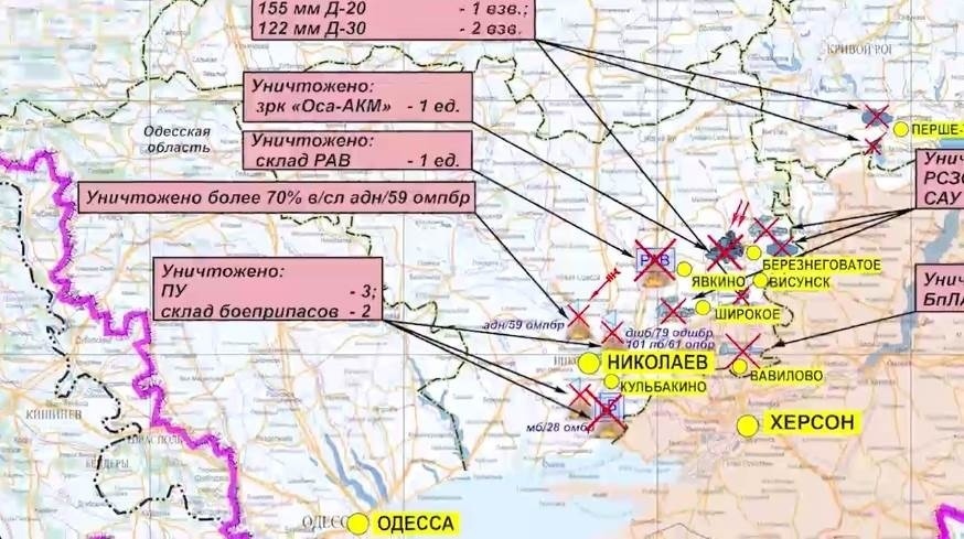 Новая карта военной спецоперации на Украине от Минобороны сегодня, 27.07.2022