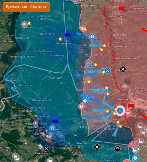 Карта боевых действий луганской области сватово